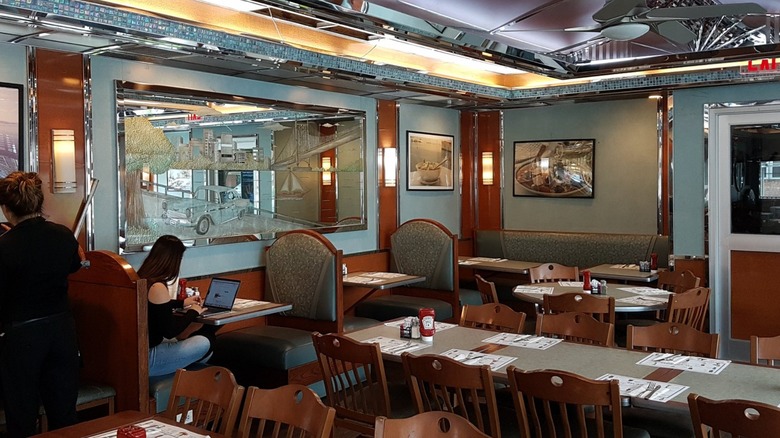 The interior of Bel Aire Diner, Astoria.