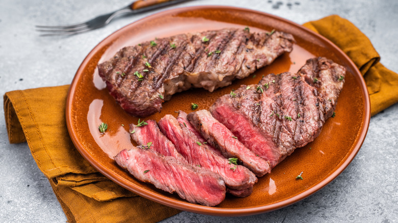Grilled flat iron steak