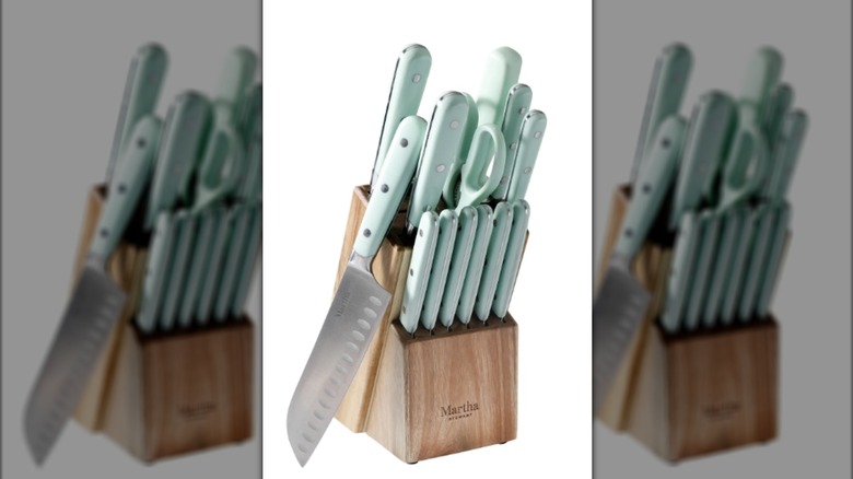 Martha Stewart knives in a wooden block