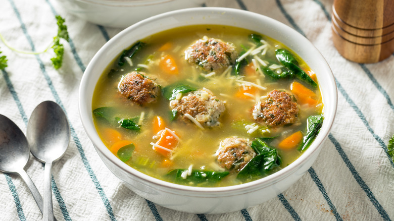 bowl of Italian wedding soup