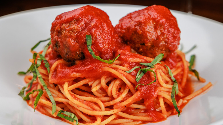 Spaghetti and meatballs