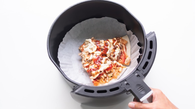 pizza in air fryer basket
