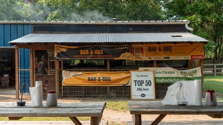 Exterior and seating area for Bar-A-BBQ