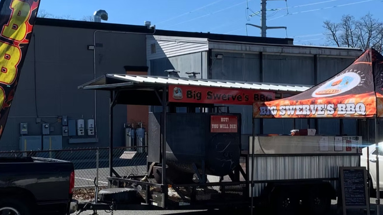 Big Swerve's BBQ food truck and pop-up tent