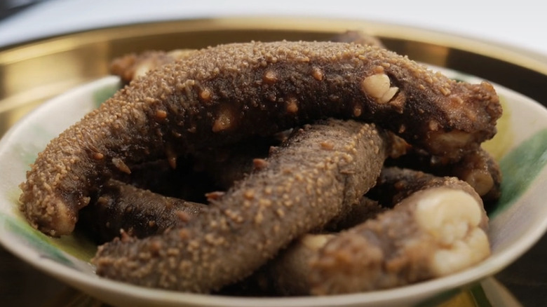 A plate of sea cucumber on Food Network's show "Chopped"