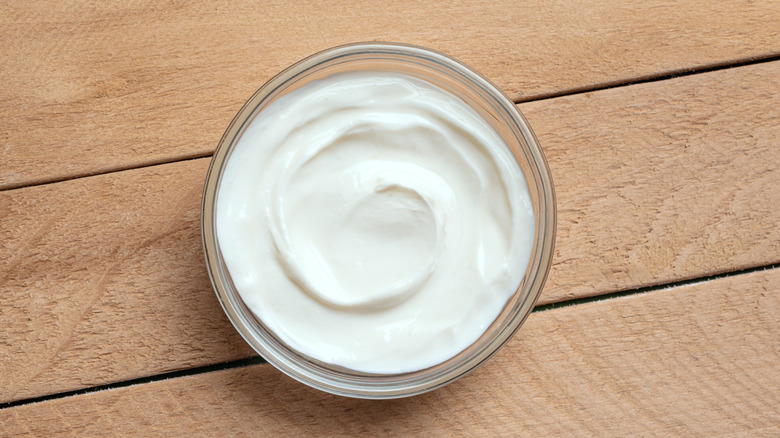 A bowl of Greek yogurt