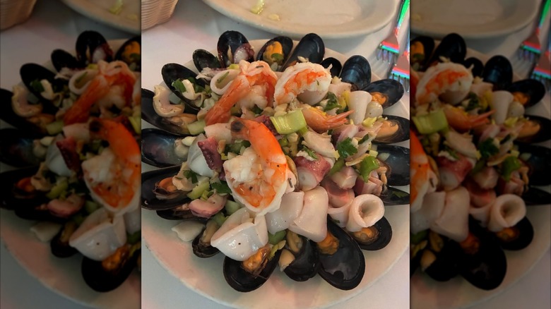 A plate of seafood served at Ortobello's