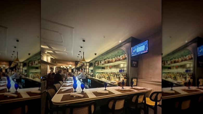 Interior of Sandro's, showing the bar