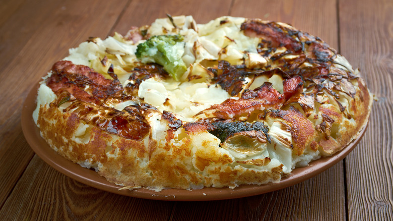 Bubble and squeak on a plate