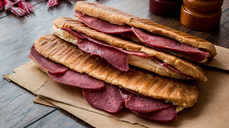 Beef tongue sandwiches