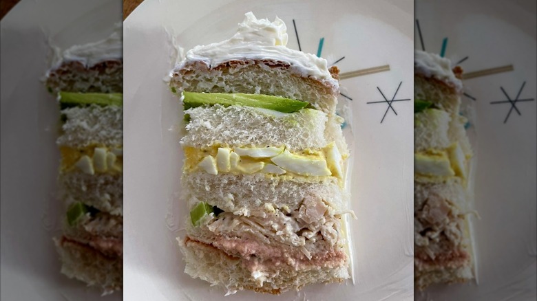 A sliced piece of sandwich loaf