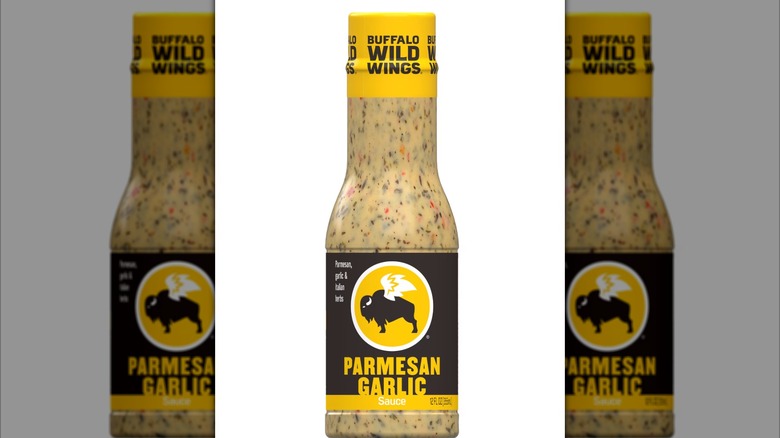 Buffalo Wild Wings parmesan garlic sauce on white background