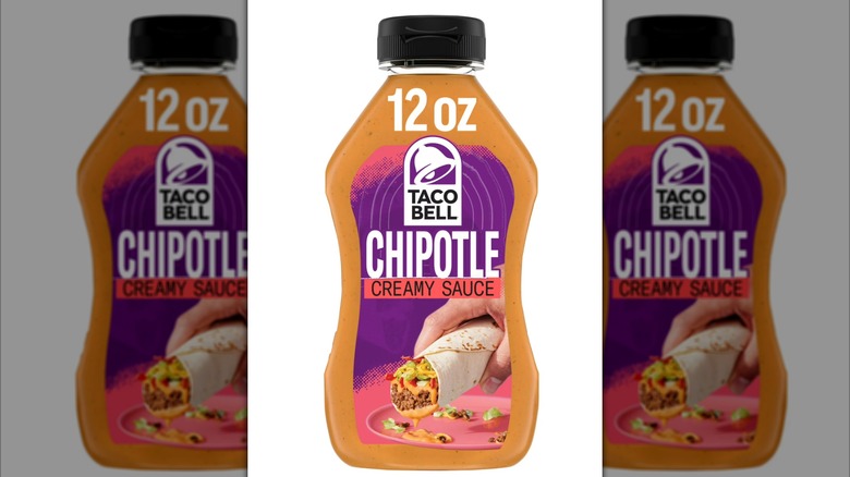 Taco Bell chipotle sauce on white background