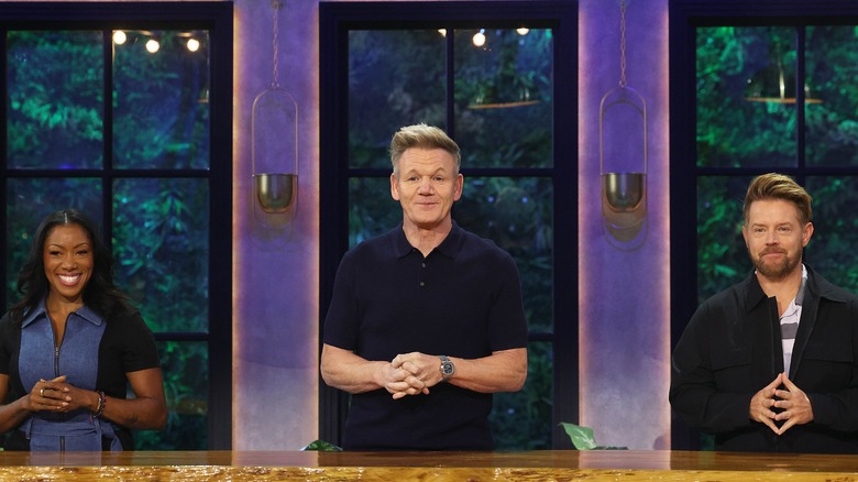 Nyesha Arrington, Gordon Ramsay, and Richard Blais in "Next Level Chef," in the episode "In-Season Tournament"