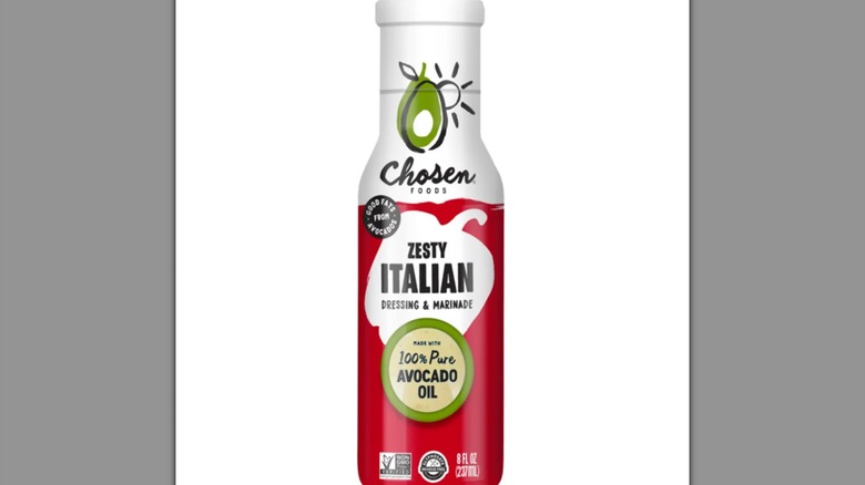A bottle of Chosen Foods Zesty Italian Dressing