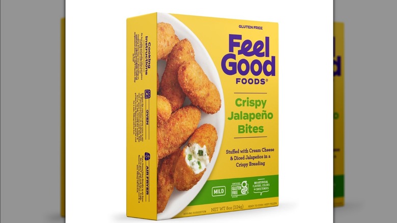 A box of Feel Good Foods' Crispy Jalapeño Bites