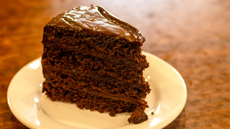 Chocolate cake on a plate