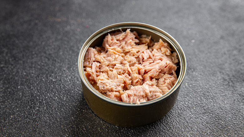 An open can of tuna