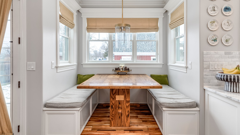 Interior view of a vintage home breakfast nook