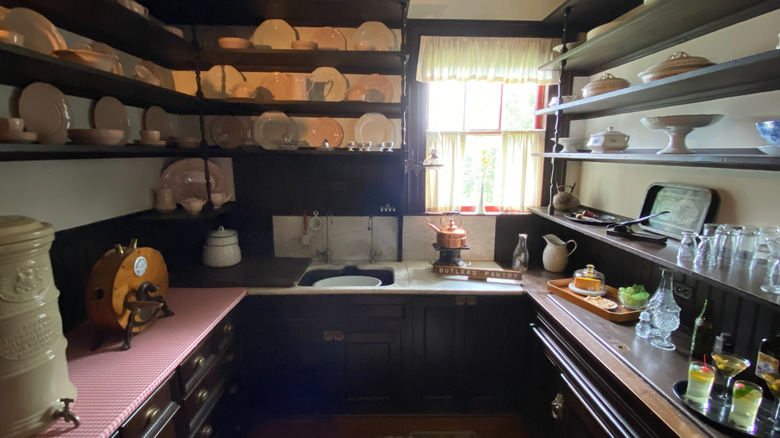 View of a vintage butler's pantry