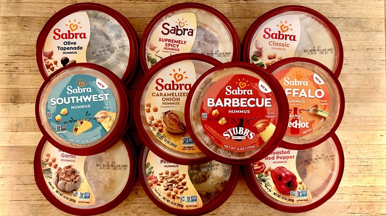 Assorted Sabra hummus packages