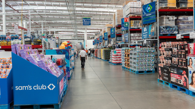 Interior of a Sam's Club warehouse store