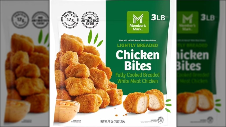 A 3 pound bag of Member's Mark Fully Cooked Lightly Breaded Chicken Breast Bites