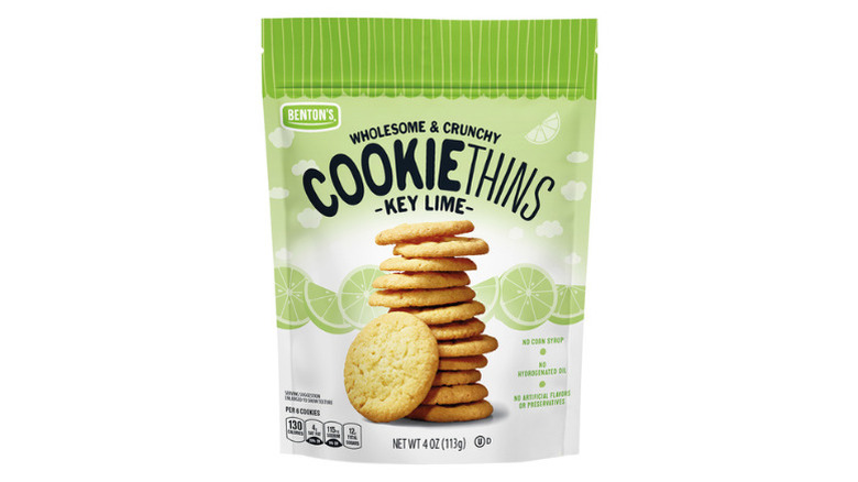 a bag of Key Lime Cookie Thins against a white background