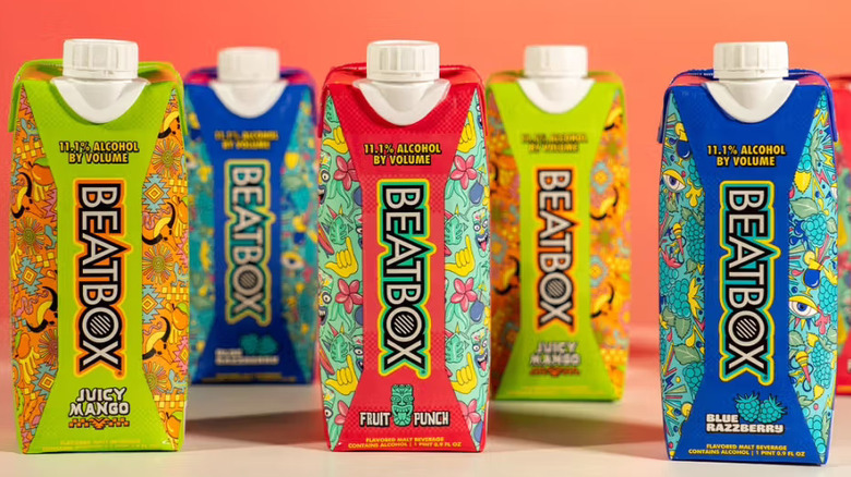 A variety of BeatBox malt beverage drinks in colorful flavors