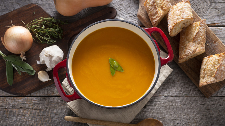 A bowl of butternut squash soup