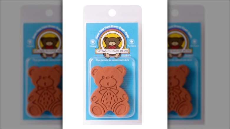 The Brown Sugar Bear Brown Sugar Saver and Softener in its packaging against a white background