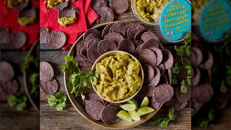 Trader Joe's guacamole with chips