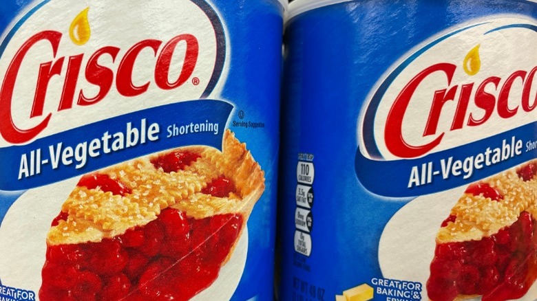 Two tubs of Crisco shortening