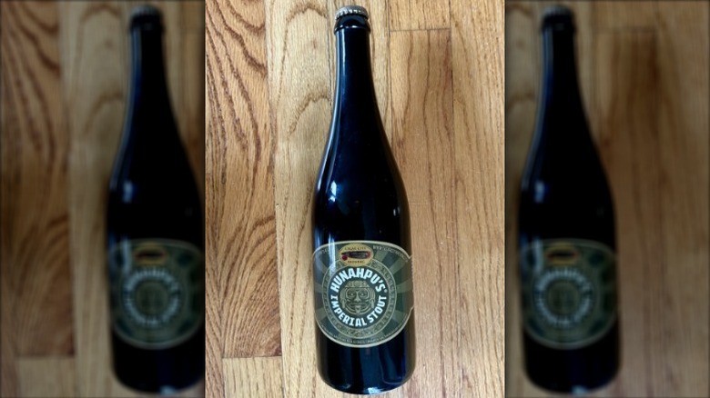 A bottle of Hunahpu's Imperial Stout