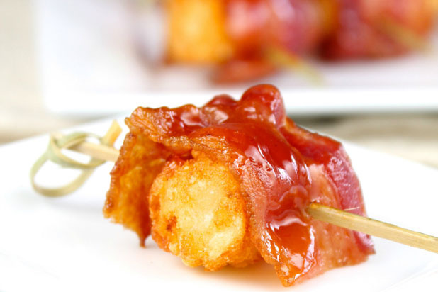 Barbecue Bacon Wrapped Tater Tots Recipe