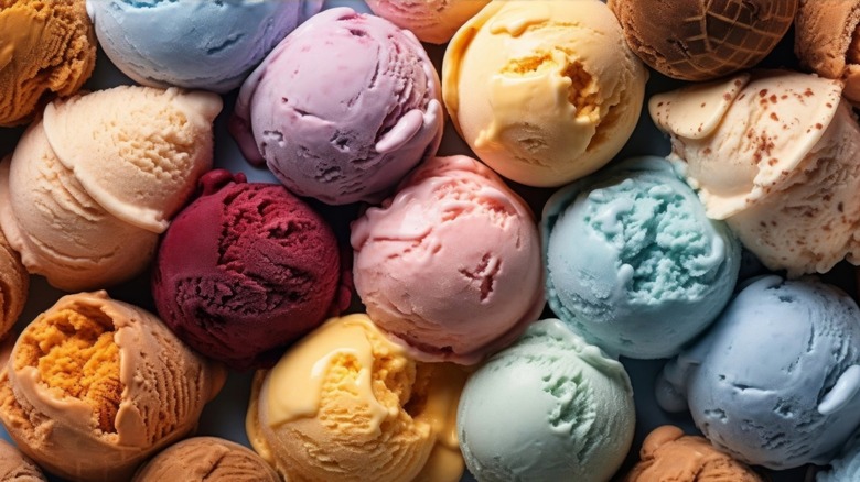 various colors of ice cream