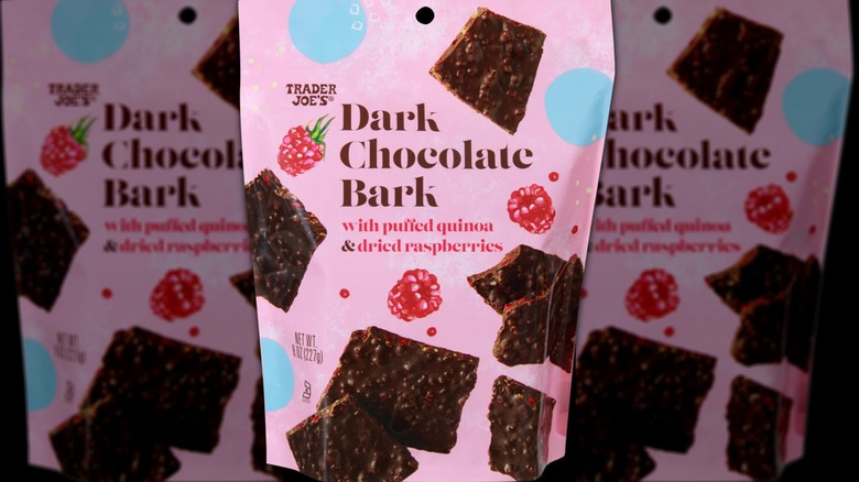 Bag of dark chocolate bark