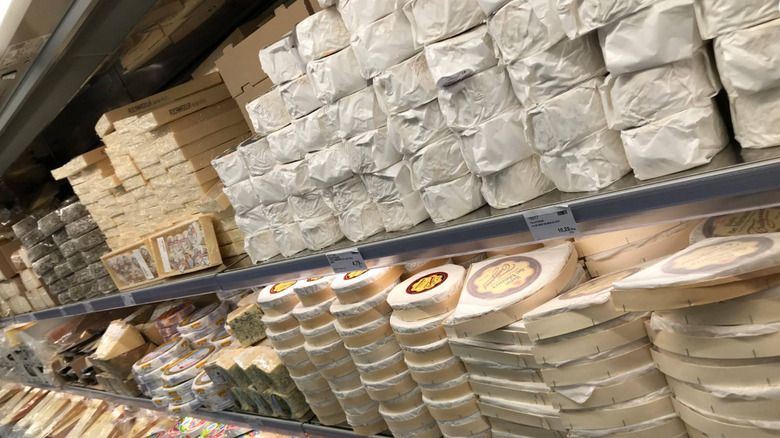 A display of cheeses at Paris Costco