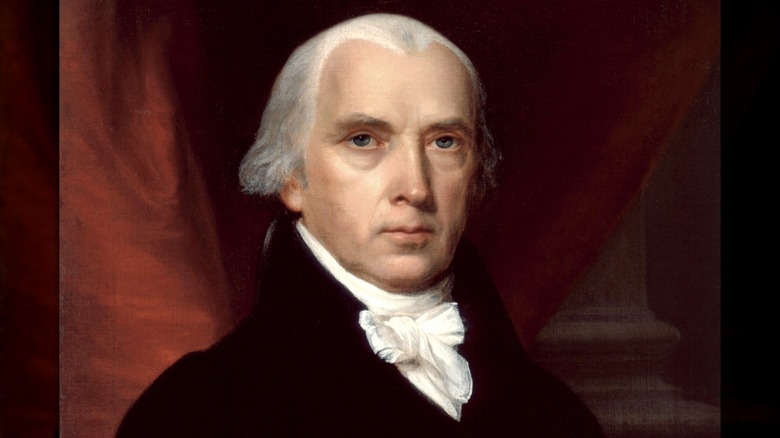 A head and shoulders portrait of James Madison