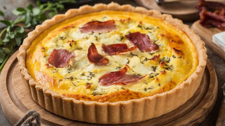 Close-up on a quiche Lorraine