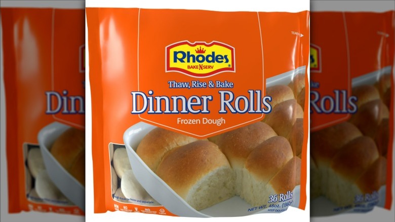 A bag of Rhodes Dinner Rolls Frozen Dough