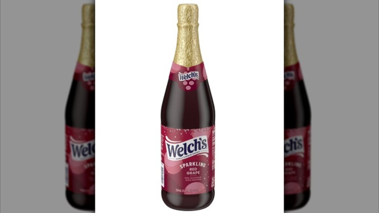 A bottle of Welch's Sparkling Red Grape Juice Cocktail