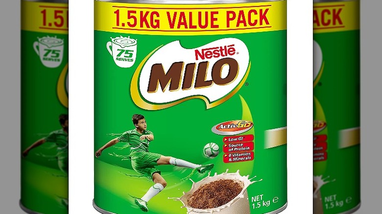 a large tin of Milo with the words 1.5kg value pack
