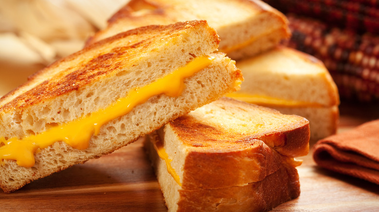 cut grilled cheese sandwich
