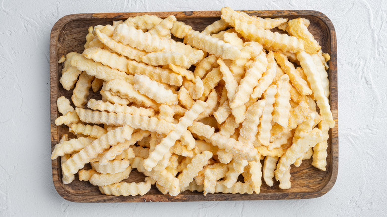 Tray of frozen french fries