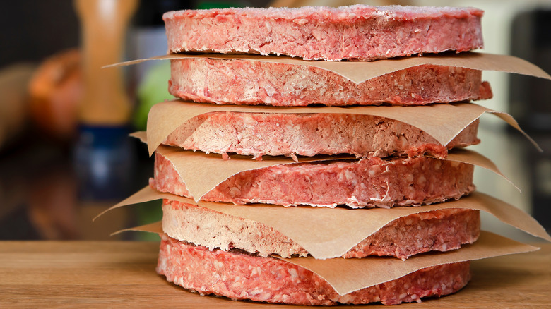 frozen burger patties on board