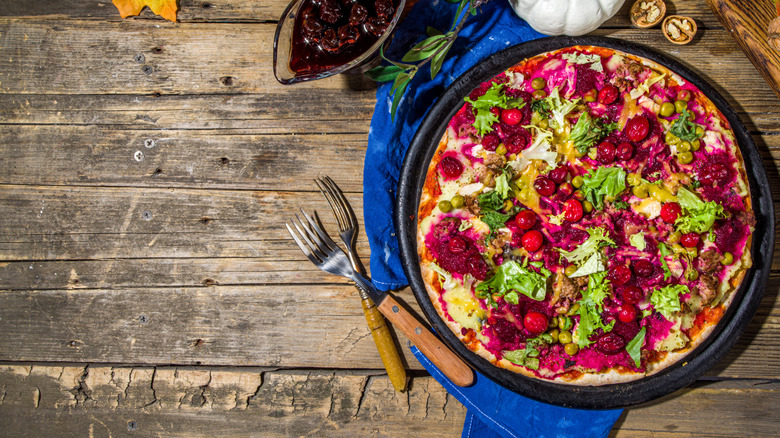 Thanksgiving leftover pizza