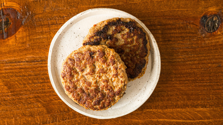 Two patties on a plate