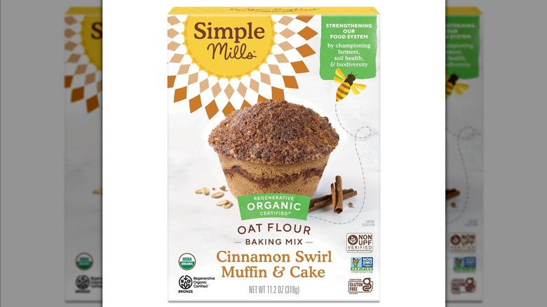 A box of Simple Mills Cinnamon Swirl Muffin & Cake Baking Mix