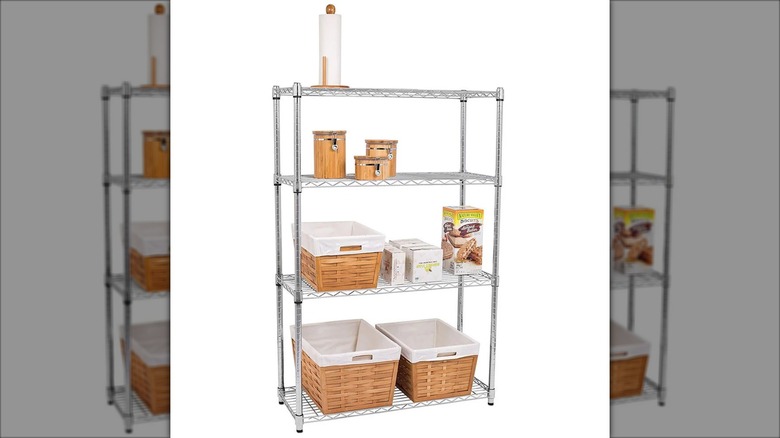 Product image of Chrome Plated Metal 4-shelf Pantry Storage